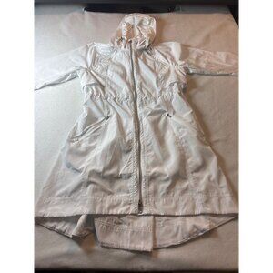 Athleta Womens White Hooded Rain Jacket XXS